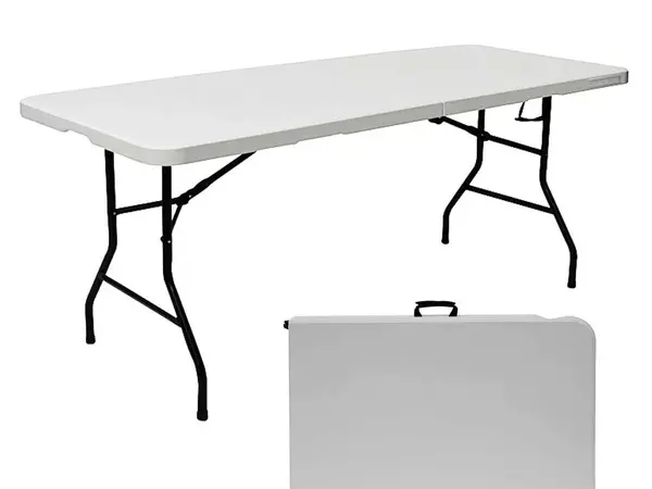 Table PVC pliante 180×70 cm pour buffet, location près de Nantes